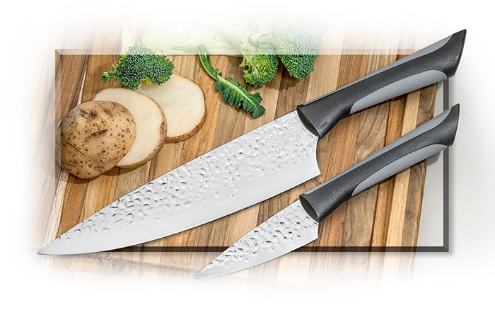 A. G. Russell White Synthetic Handle Kitchen Knives