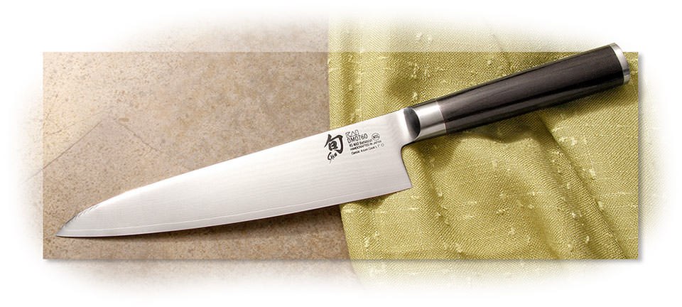 KAI - SHUN CLASSIC ASIAN COOKS KNIFE - 32 LAYERS DAMASCUS CLAD STAINLESS BLADE - PAKKAWOOD HANDLE