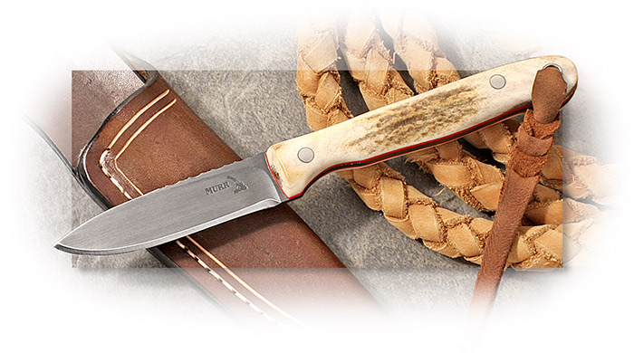 Keith Murr Slim Drop Point Hunter with Elk Antler Scales
