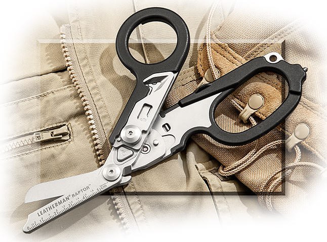 LEATHERMAN - RAPTOR - MULTI-TOOL - 420HC FOLDING MEDICAL SHEARS - STRAP/RING CUTTER-RULER-O2 WRENCH-