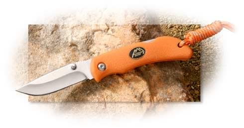 Outdoor Edge Mini Grip Pocket Knife Mini-Blaze Orange Kraton Handle