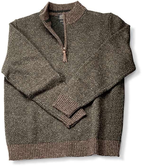 Pendleton Quarter Zip Sweater Brown Medium