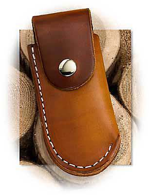 Handmade Brown Leather Belt Pouch for folding knife