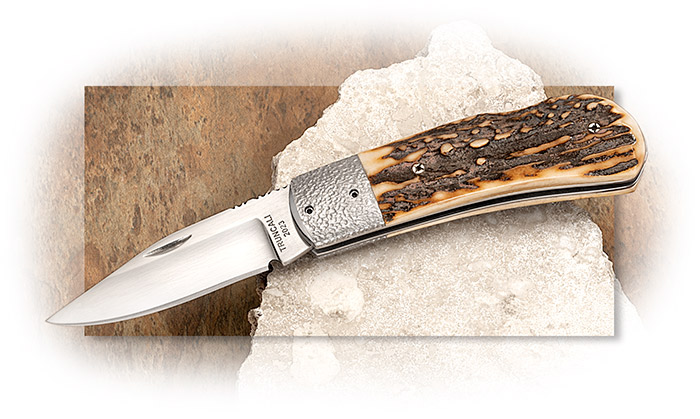 PETE TRUNCALI KNIVES - STAG FOLDER - LIMITED TO 50 - HANDMADE - CPM- 154 STAINLESS STEEL