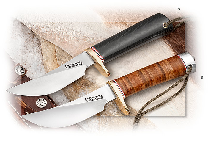 Randall Yukon Skinner leather handle black micarta o-1 high carbon steel hunting knife us made hand 