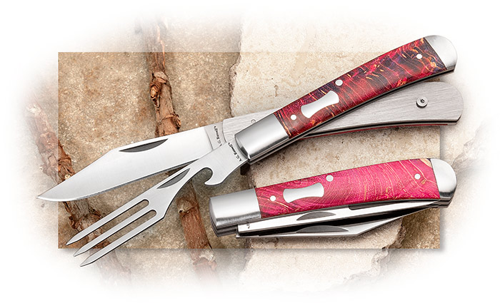 A.G. Russell Boxcar Jack Revised - Pink Oak Handle Scales