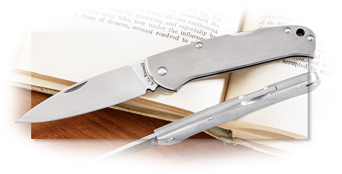 A.G. Russell 3-1/2" Flat Mid-Lock Titanium