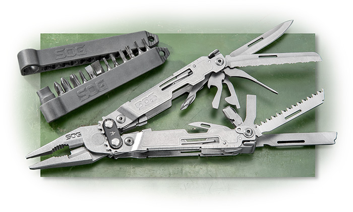SOG PowerAccess Deluxe - SOG Multi-tool with an array of extra bit heads