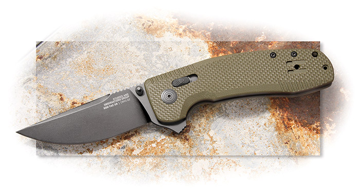 SOG - SOG-TAC XR - OD GREEN - BLACK TINI COATED PLAIN EDGE BLADE - OD GREEN G-10 HANDLE