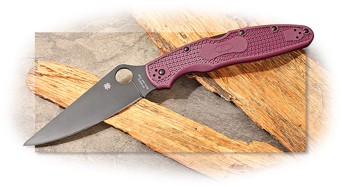 Spyderco Sprint Run Police 4 Burgundy Micro-Melt PD#1