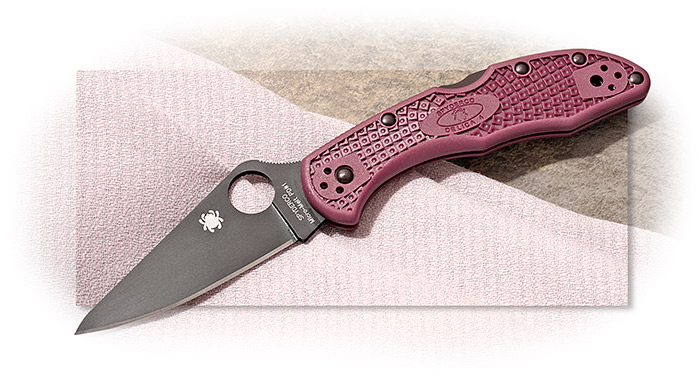 Spyderco Sprint Run Delica 4 Burgundy Micro-Melt PD#1