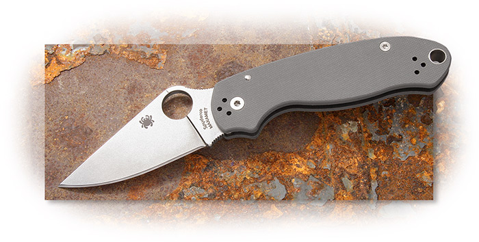 Spyderco Para 3 Gray G-10 Maxamet Steel