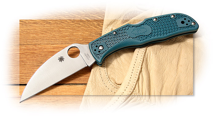 SPYDERCO - ENDELA LIGHTWEIGHT WHARNCLIFFE - BLUE FRN - PLAIN EDGE K390 BLADE STEEL - LOCKBACK