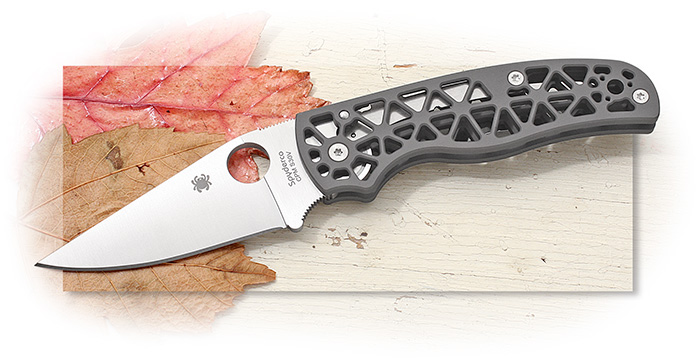 SPYDERCO - EDGERATI - GRAY HARDCOAT ANODIZED ALUMINUM - 3D MACHINED - COMPRESSION LOCK - CPM-S30V