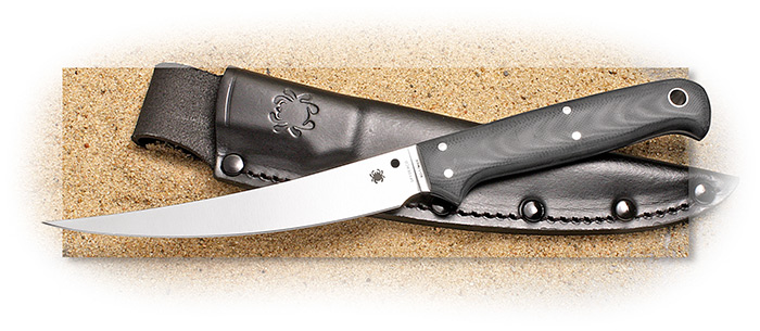 SPYDERCO - SHELTER COVE - FIXED BLADE FILLET KNIFE - 8CR17MOV STAINLESS STEEL - FULL TANG - LEATHER