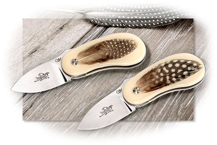 VIPER ITALY - DROP - GUINEA FOWL FEATHER IN RESIN HANDLE SCALE